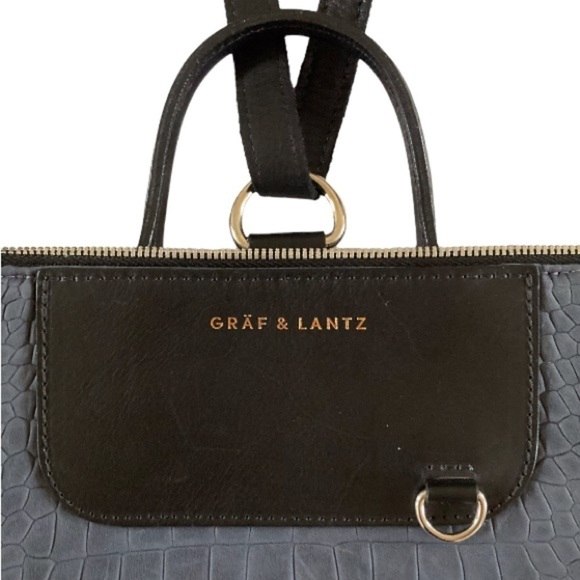 Graf Lantz Bedford Leather Croc Embossed 3 Way Crossbody Bag Backpack NWOT - Picture 9 of 12